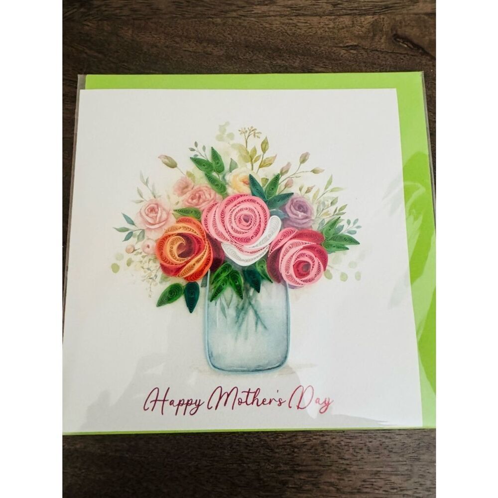 Happy Mother’s Day Floral Bouquet Quill Art Quilling Card